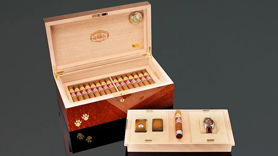 Pacific Cigar Co.’s Grand Fusion of French Woodworking, Cuban Cigars, and Swiss Timekeeping